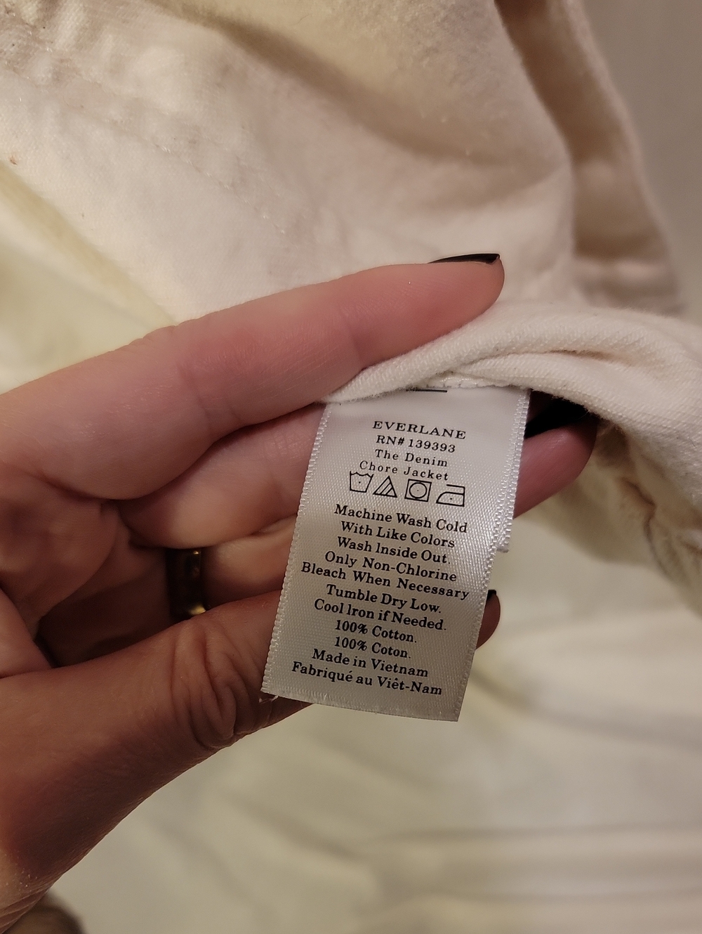 Everlane Cream Utility Jean Jacket with Patch Pockets - Picture 4 of 5